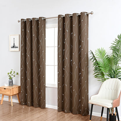 VagueCeleste - Thermal Curtains with Star Pattern 