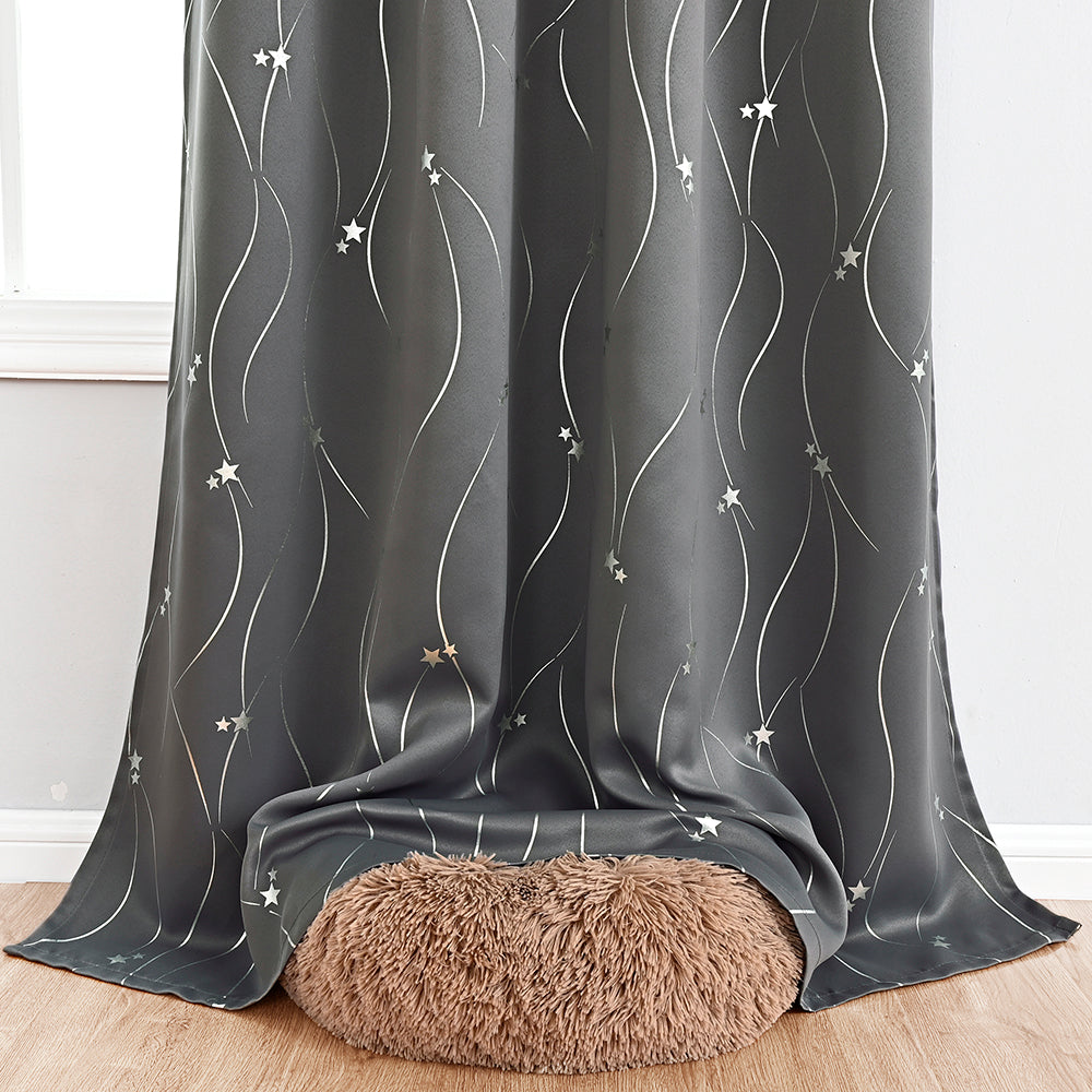 VagueCeleste - Thermal Curtains with Star Pattern 