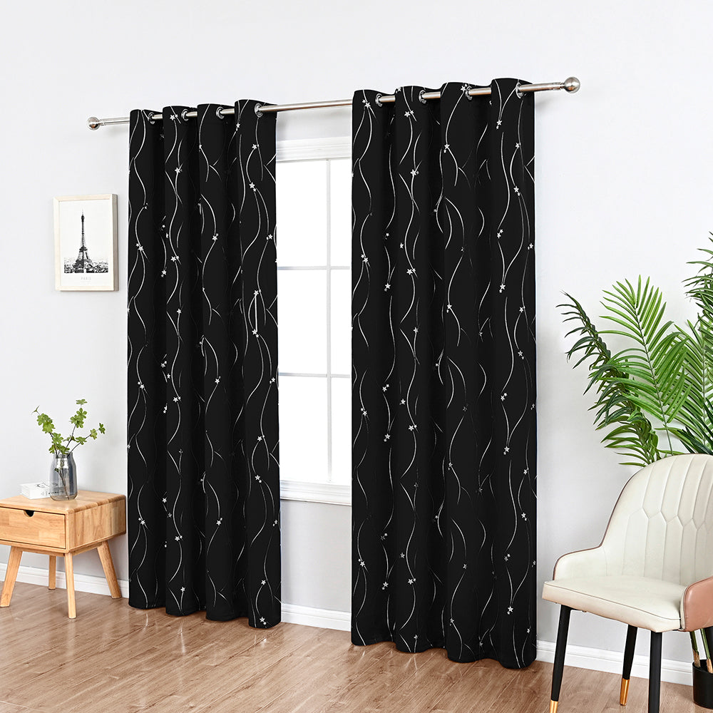 VagueCeleste - Thermal Curtains with Star Pattern 