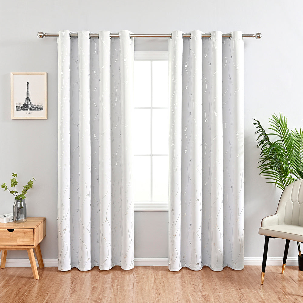 VagueCeleste - Thermal Curtains with Star Pattern 