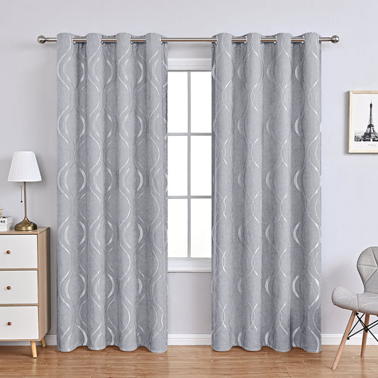 FloralElegance - Modern Chenille Curtains 