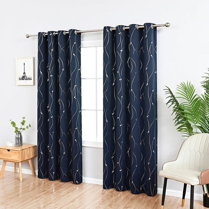 VagueCeleste - Thermal Curtains with Star Pattern 