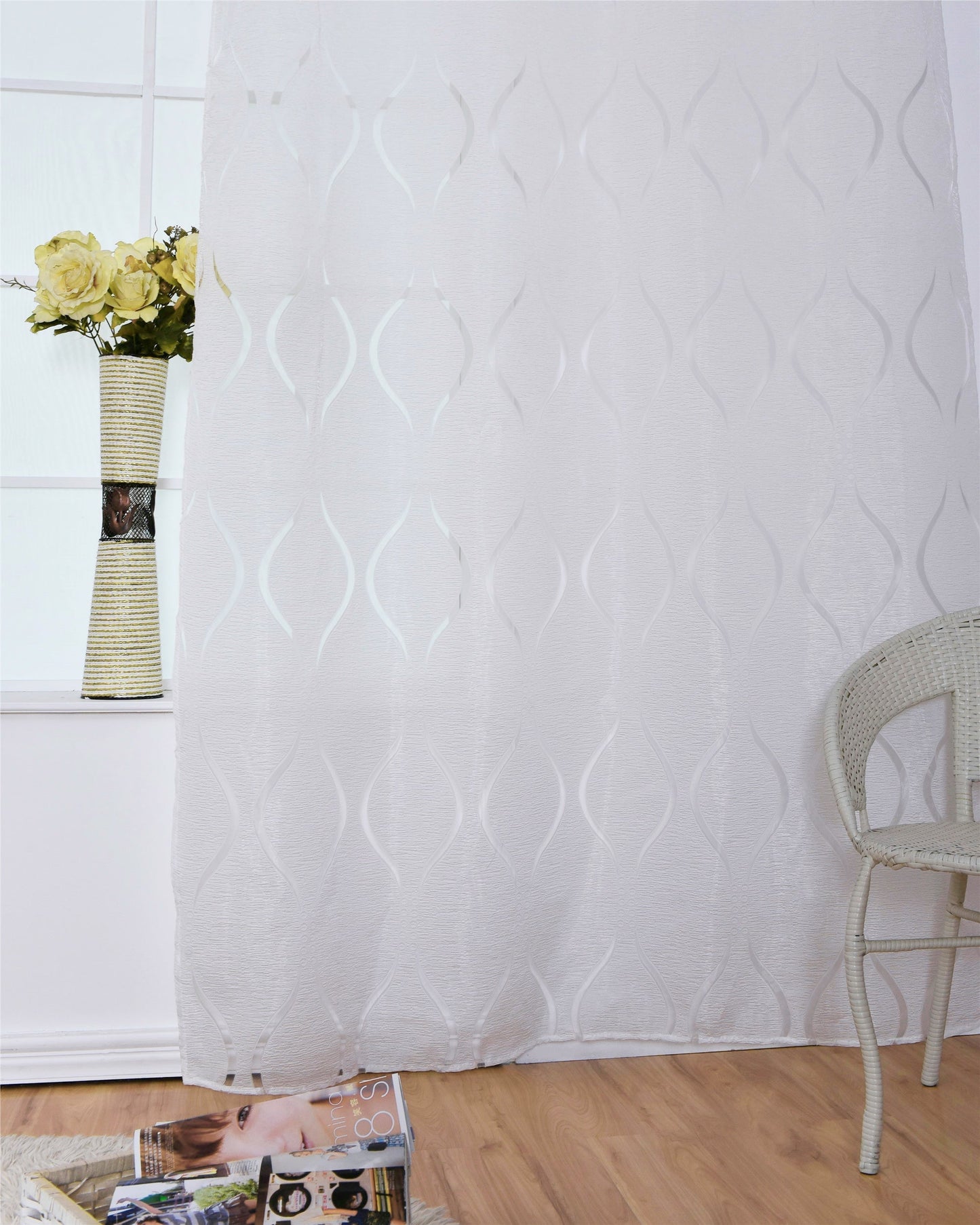 Serenity - Modern Voile with Bubbles Motif 