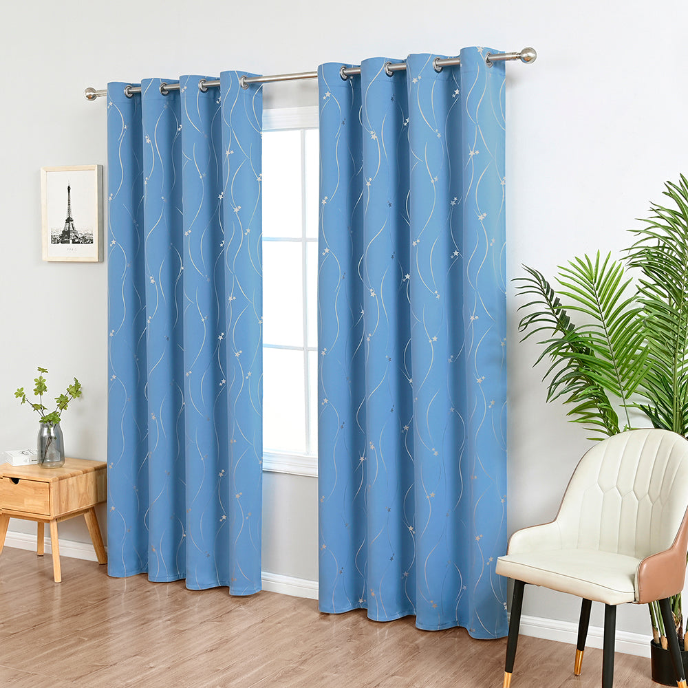 VagueCeleste - Thermal Curtains with Star Pattern 