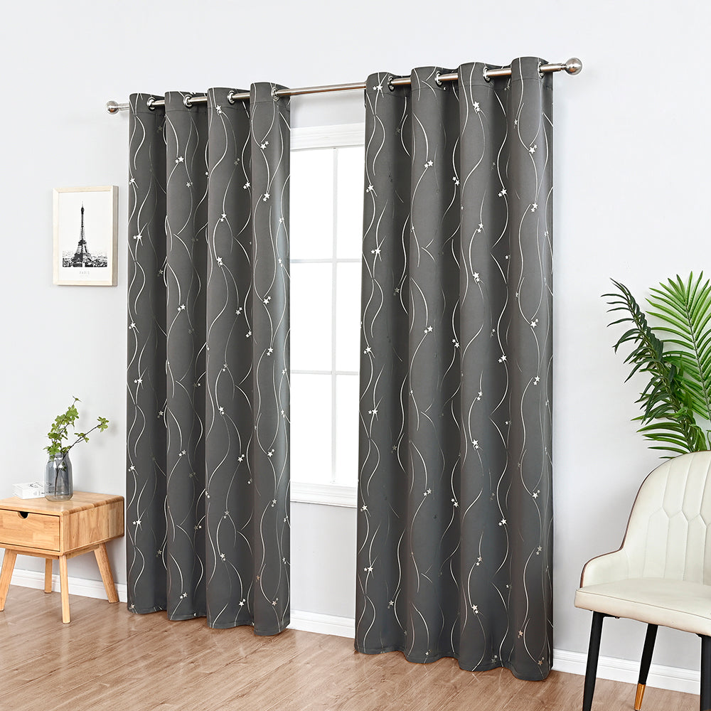 VagueCeleste - Thermal Curtains with Star Pattern 