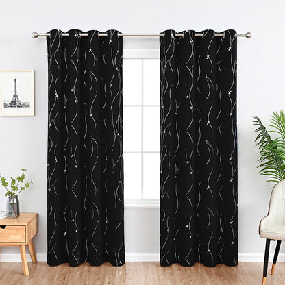 VagueCeleste - Thermal Curtains with Star Pattern 