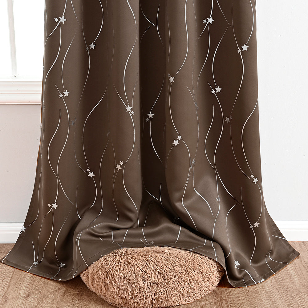 VagueCeleste - Thermal Curtains with Star Pattern 