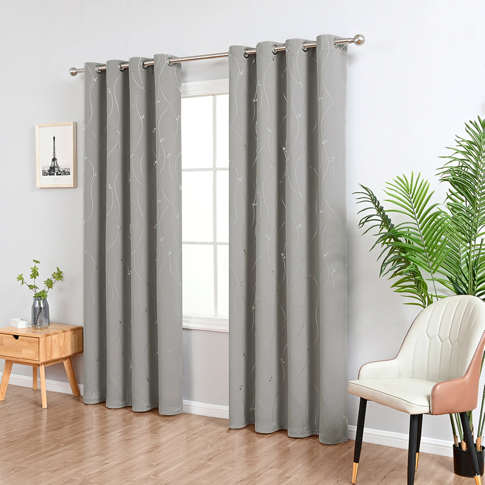 VagueCeleste - Thermal Curtains with Star Pattern 