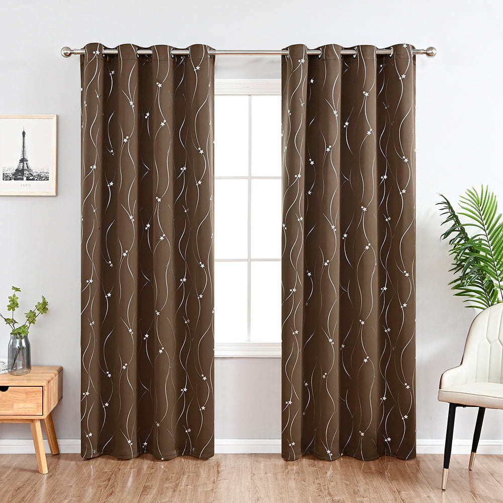 VagueCeleste - Thermal Curtains with Star Pattern 