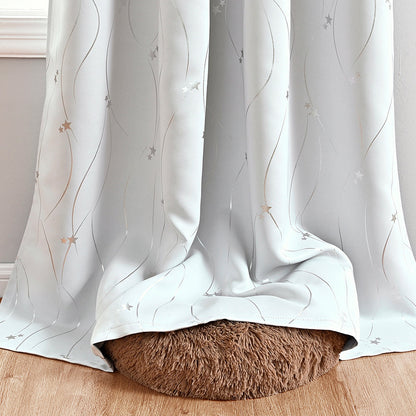 VagueCeleste - Thermal Curtains with Star Pattern 