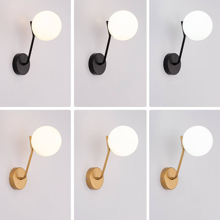 LumiArt - Modern wall lamp with glass spherical lampshade 