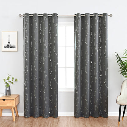 VagueCeleste - Thermal Curtains with Star Pattern 