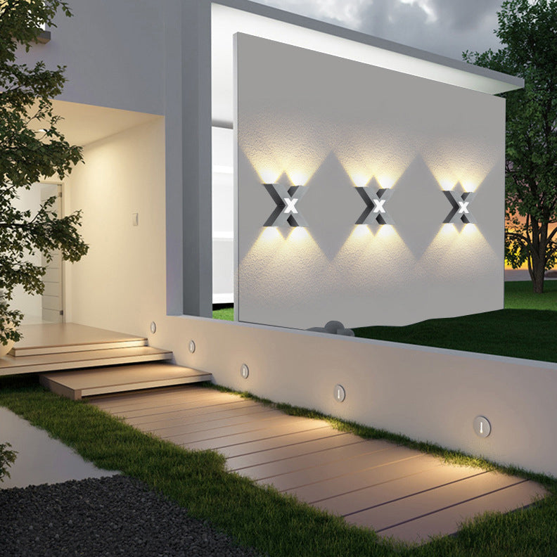 Moderne Waterproof X-vormige LED Wandleuchte met 4 Lichten voor Buiten