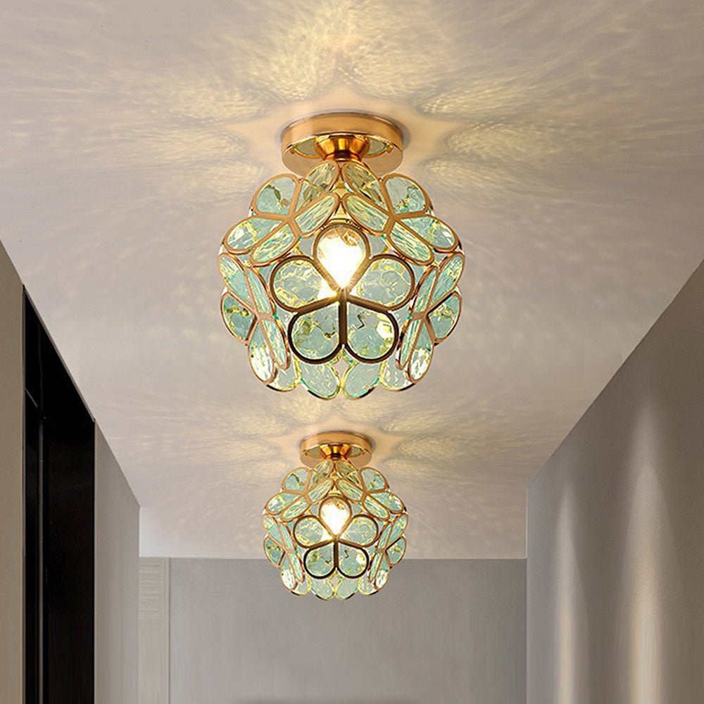 BloemLicht - Elegant Glass Pendant Lamp with Floral Design