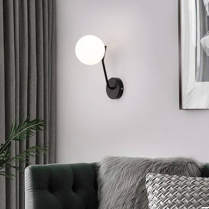 LumiArt - Modern wall lamp with glass spherical lampshade 