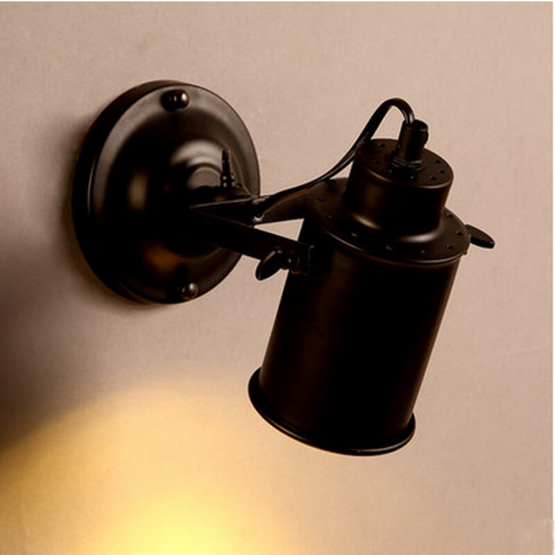 IronArm - Adjustable wall lamp with wrought iron lampshade and cylindrical arm 