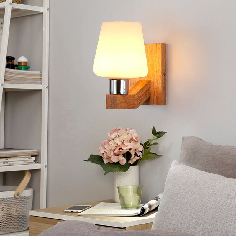 ScandiLicht - Modern glass and wooden wall lamp 