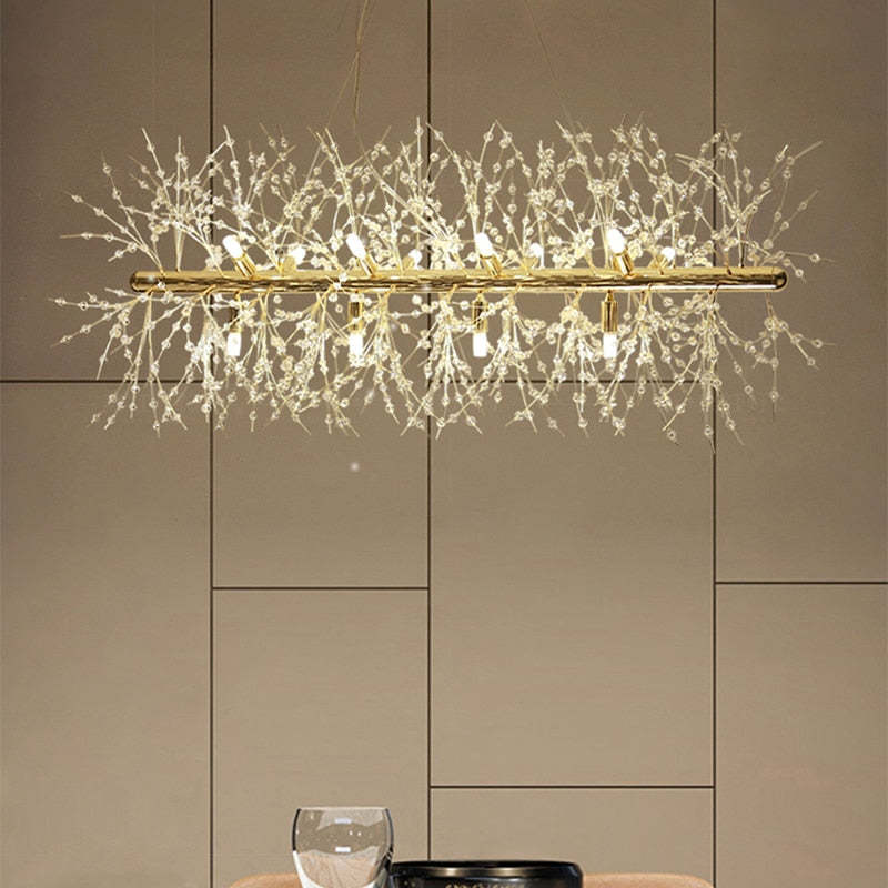 Elegant LED Pendant Lamp Luna - White &amp; Gold Metal