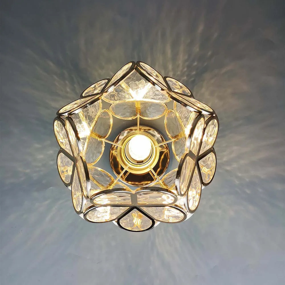 BloemLicht - Elegant Glass Pendant Lamp with Floral Design