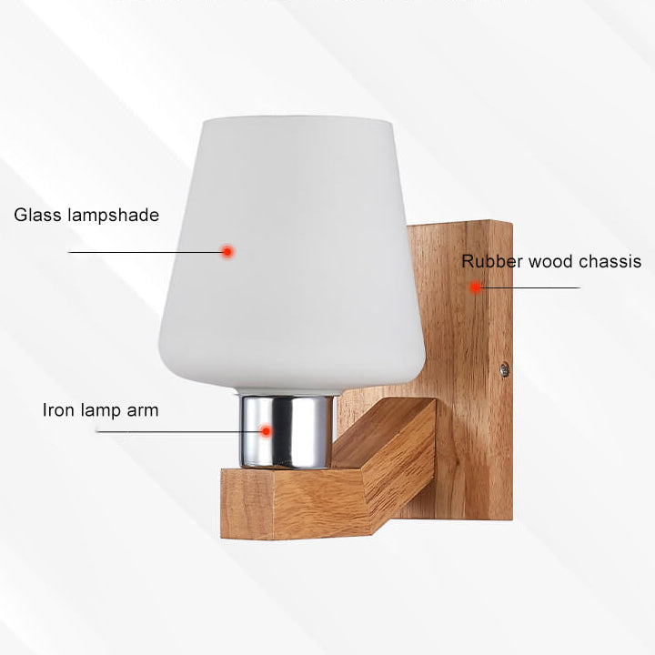 ScandiLicht - Modern glass and wooden wall lamp 