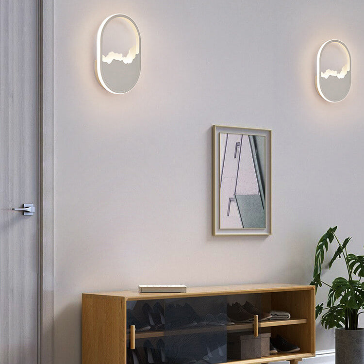 WaveGlow - Modern oval LED wall lamp made of iron with refined wave 