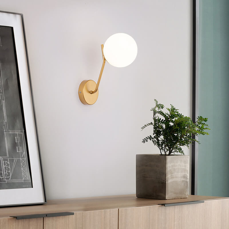 LumiArt - Modern wall lamp with glass spherical lampshade 