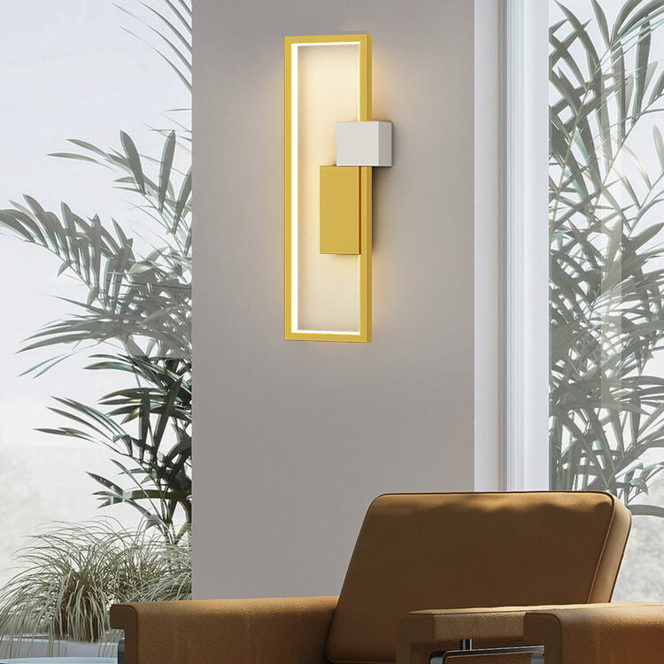 LumiSil - Minimalist Creative Square Frame Iron Silicone LED Wall Lamp 