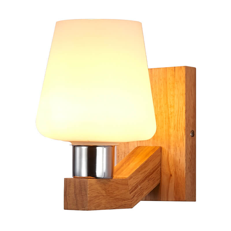 ScandiLicht - Moderne glazen en houten wandlamp