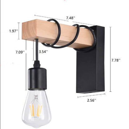 GloboLicht - Kunststof lampenkap, wandlamp met houten arm