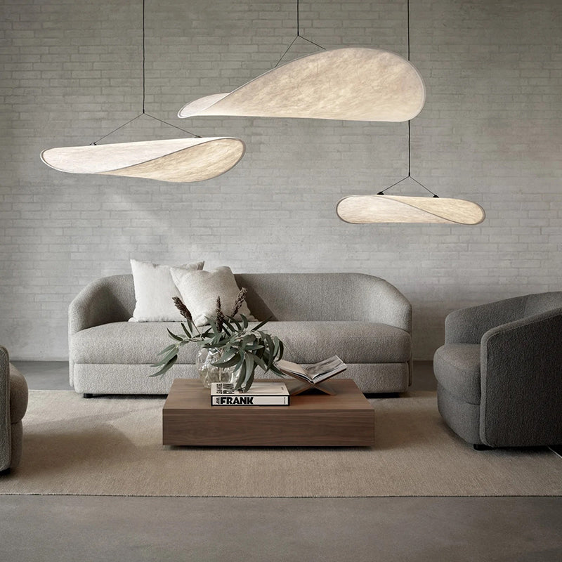 LunaLux - Modern LED Pendant Lamp made of Metal and Synthetic Silk 