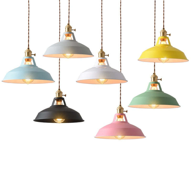 Morandi Modern LED Metal Pendant Lamp for Colorful Sleep 