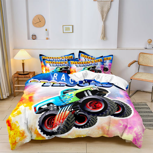 KidsGlow - Children's duvet cover set monster truck 