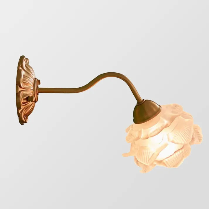 CopperBloom - Vintage Flower Glass Wall Lamp 