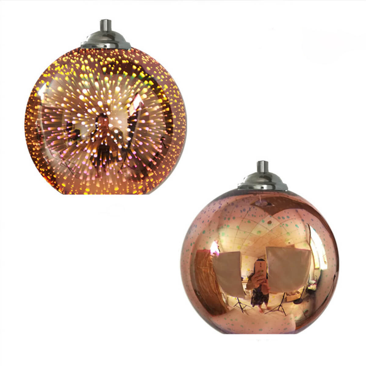 Innovative 3D Fireworks Colored Glass Pendant Lamp with 1 Light Source 