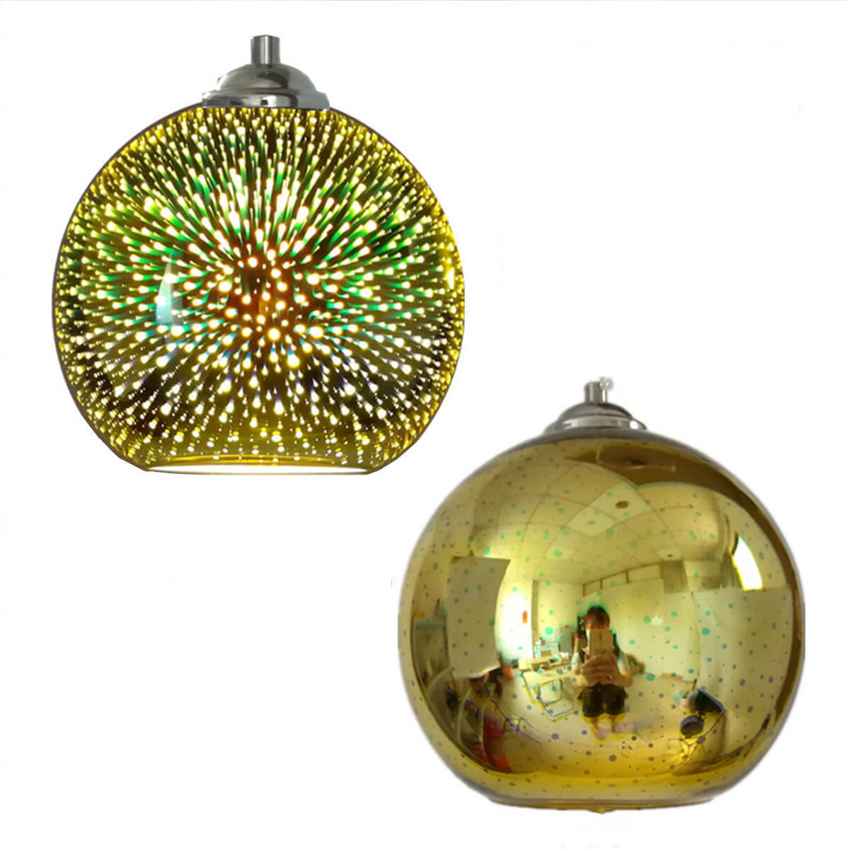 Innovative 3D Fireworks Colored Glass Pendant Lamp with 1 Light Source 