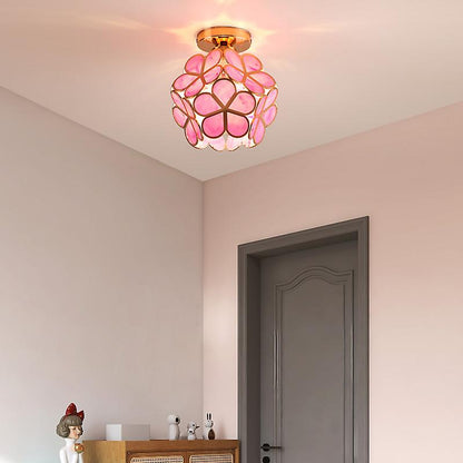 BloemLicht - Elegant Glass Pendant Lamp with Floral Design