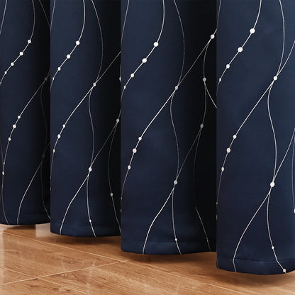 GiftedWave - Blackout curtain with wave and dot motifs 