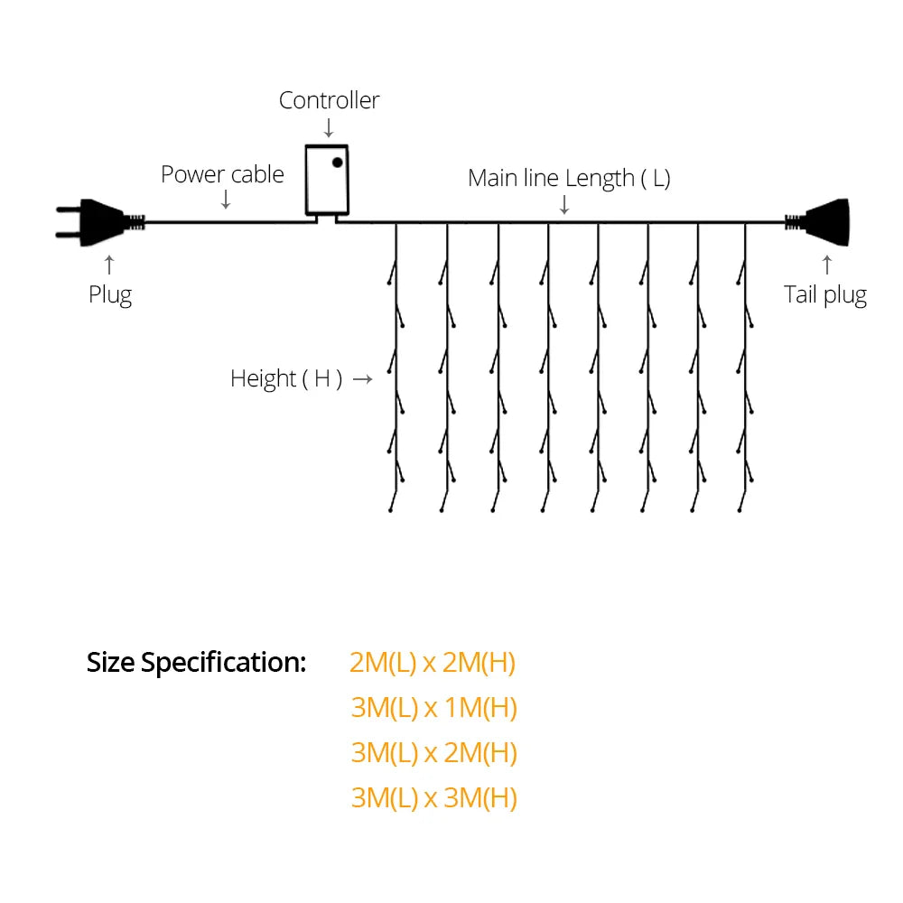 CelestiCurtain - Outdoor Light String 