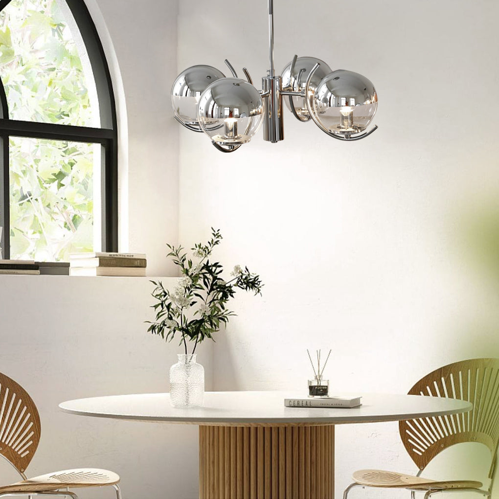 LumiOrbe – Scandinavian chandelier made of glass and electroplated iron 