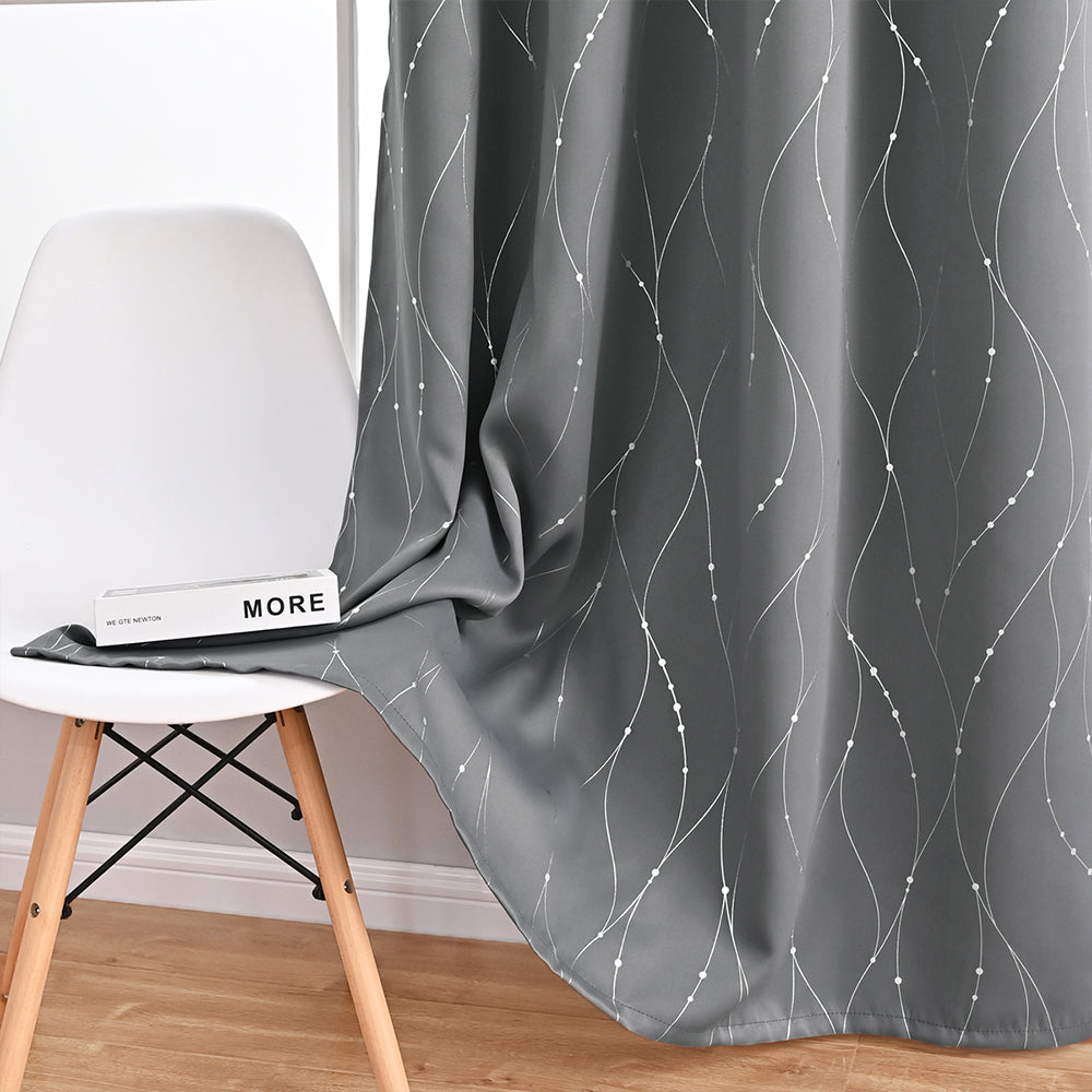 GiftedWave - Blackout curtain with wave and dot motifs 