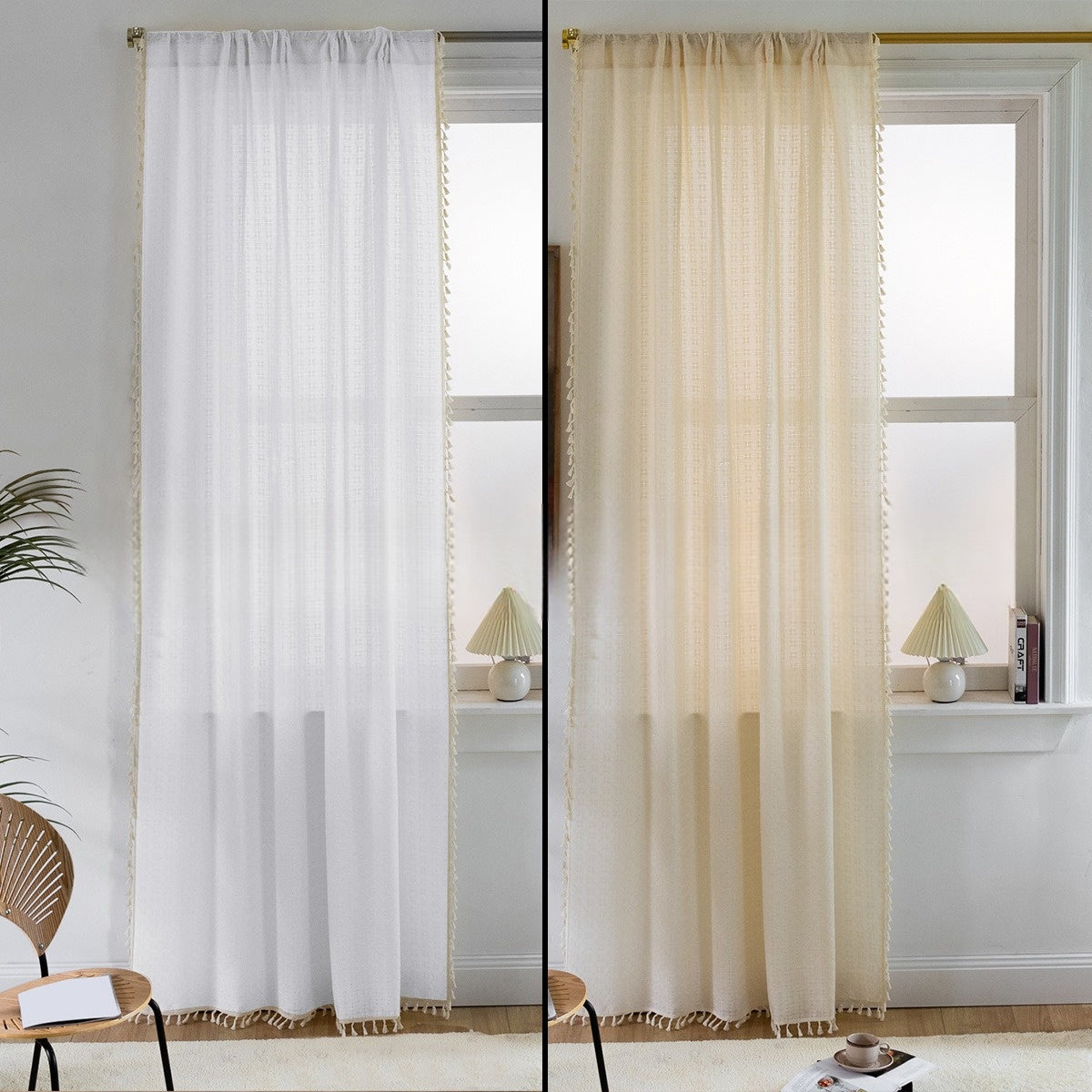 FringeLuxe - Jacquard Curtains with Fringes for a Discreet Elegance 