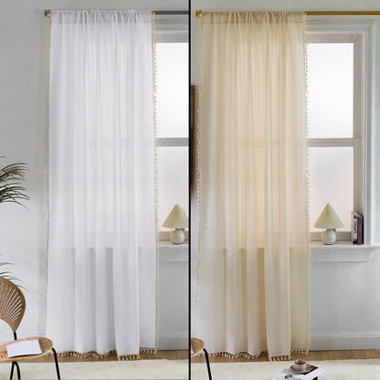 FringeLuxe - Jacquard Curtains with Fringes for a Discreet Elegance 