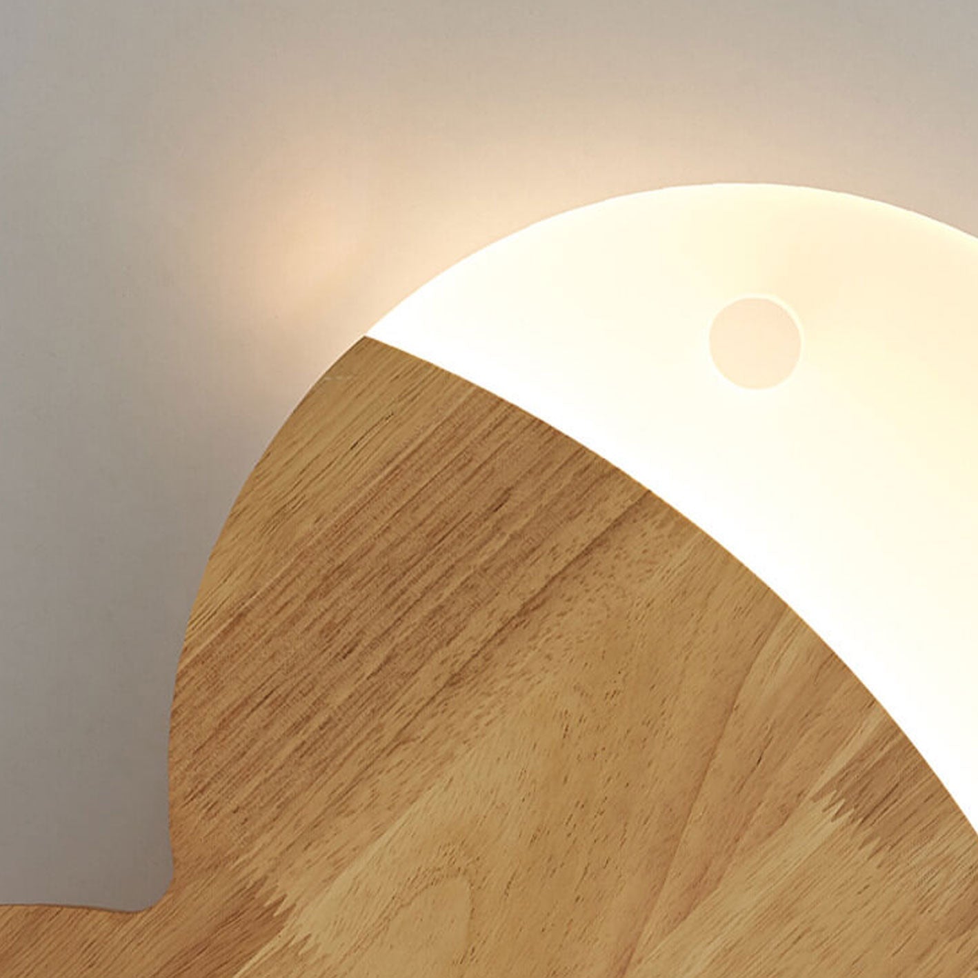 Nordic Minimalistische Eikenhouten en Acryl LED Wandlamp in Visvorm