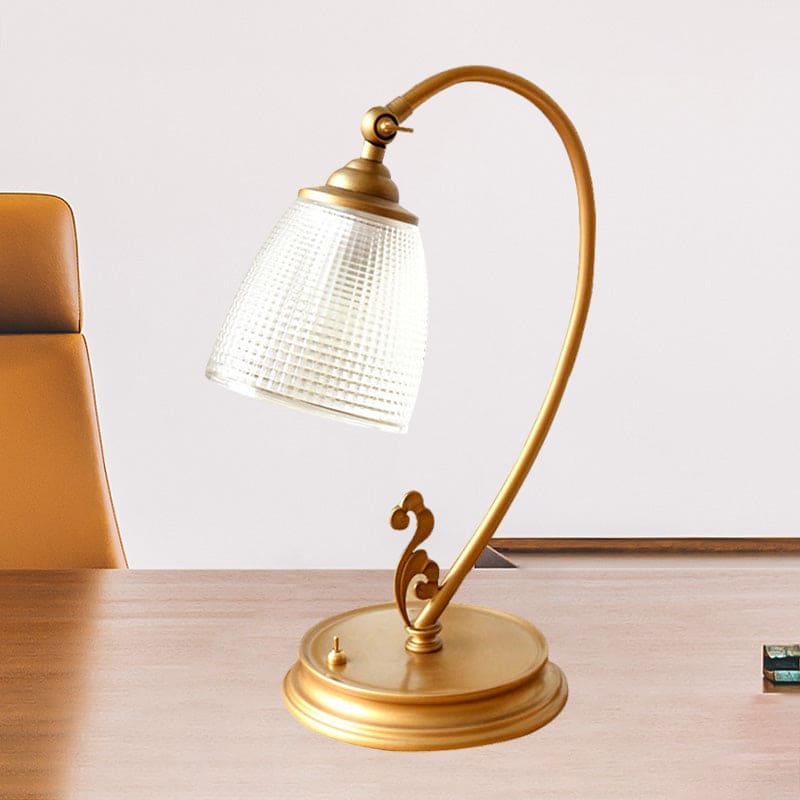 BrightLux - Lamp with vintage gold metal night light