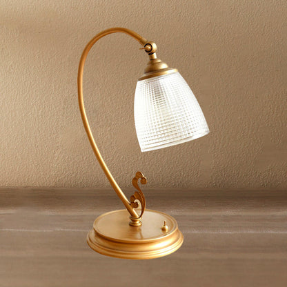 BrightLux - Lamp with vintage gold metal night light