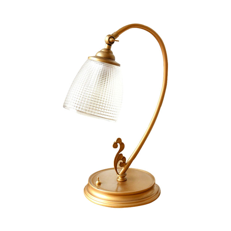 BrightLux - Lamp with vintage gold metal night light