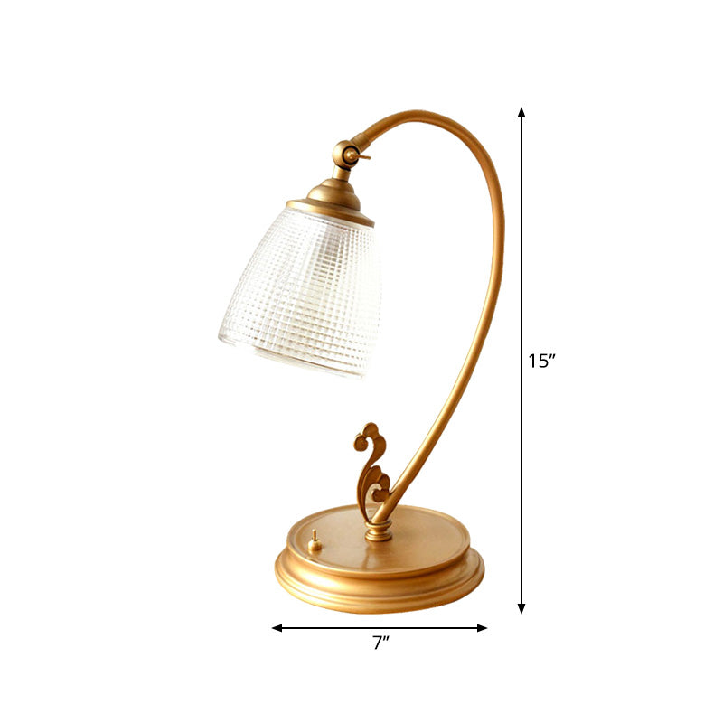 BrightLux - Lamp with vintage gold metal night light