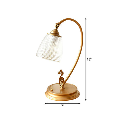 BrightLux - Lamp with vintage gold metal night light