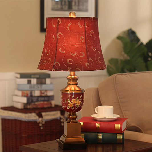 Luxora - Elegant Red Empire Table Lamp in Tabletop Style