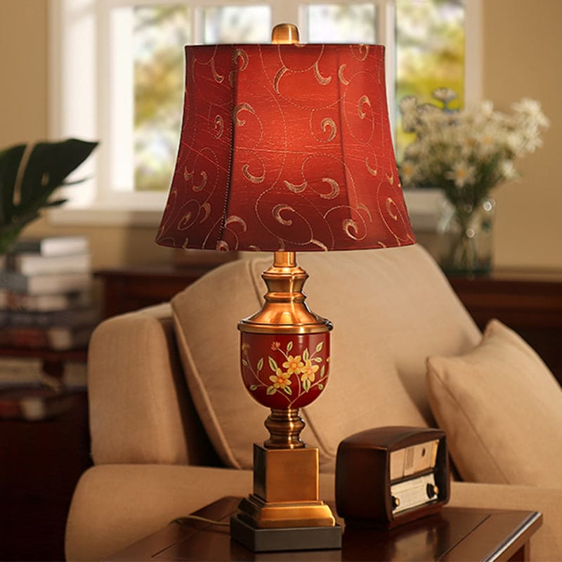 Luxora - Elegant Red Empire Table Lamp in Tabletop Style